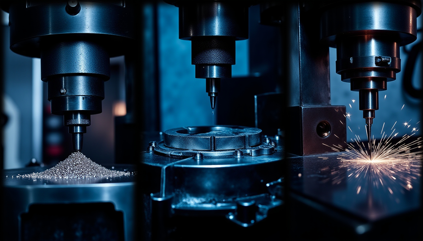 Comparação entre torno CNC, centro de fresamento e retificadora cilíndrica em ambiente industrial de usinagem de precisão